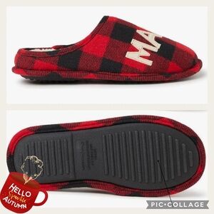 NWT Women’s Dearfoams Buffalo Plaid Mama Bear Slippers Size Medium